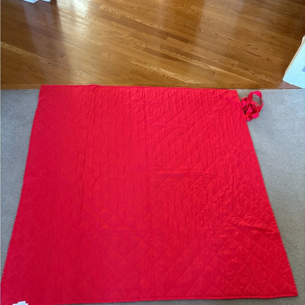 Striped Red and Blue Quilted Picnic Blanket